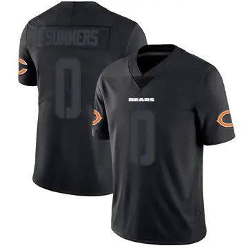 ＃0 Men's Ty Summers Black Impact Limited Chicago Bears Jersey