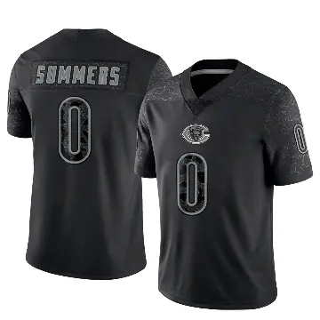 ＃0 Men's Ty Summers Black Limited Chicago Bears Reflective Jersey