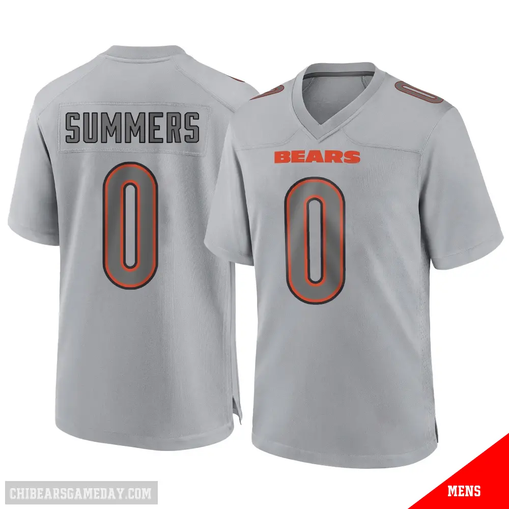 ＃0 Men's Ty Summers Gray Game Chicago Bears Atmosphere Fashion Jersey