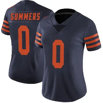 ＃0 Women's Ty Summers Navy Blue Limited Chicago Bears Alternate Vapor Untouchable Jersey