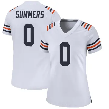 ＃0 Women's Ty Summers White Game Chicago Bears Alternate Classic Jersey