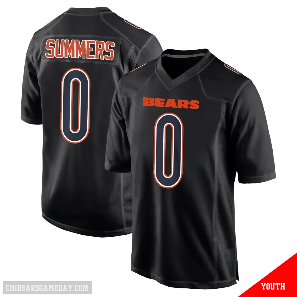 ＃0 Youth Ty Summers Black Game Chicago Bears Carbon Fashion Jersey