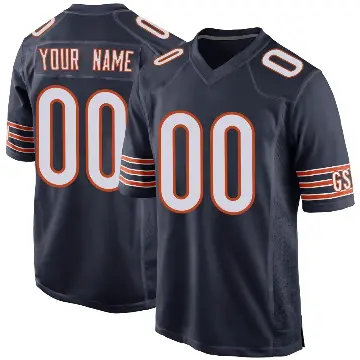 ＃00 Men's Custom Navy Game Chicago Bears Team Color Jersey