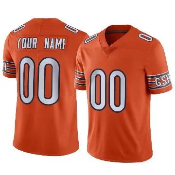 ＃00 Men's Custom Orange Limited Chicago Bears Alternate Vapor Jersey