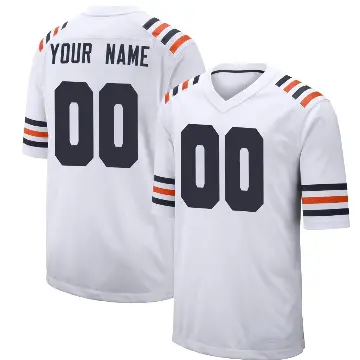 ＃00 Men's Custom White Game Chicago Bears Alternate Classic Jersey