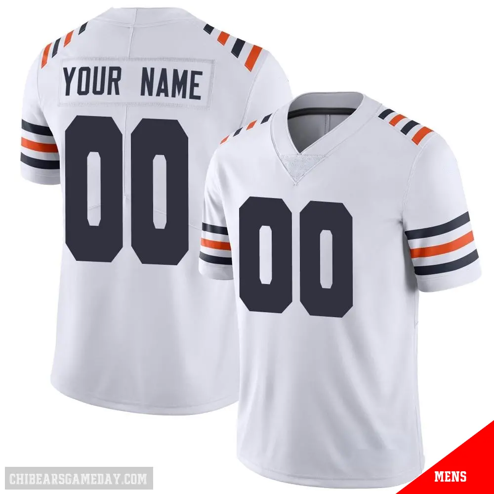 ＃00 Men's Custom White Limited Chicago Bears Alternate Classic Vapor Jersey