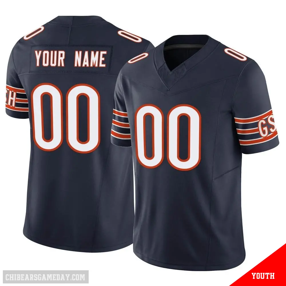 ＃00 Youth Custom Navy Limited Chicago Bears Vapor F.U.S.E. Jersey