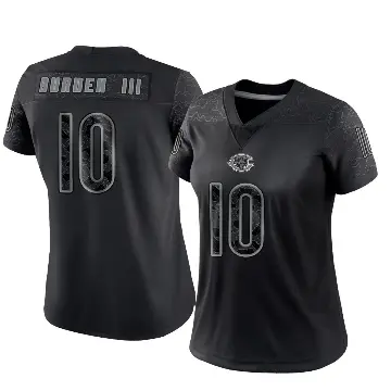 ＃10 Women's Luther Burden III Black Limited Chicago Bears Reflective Jersey