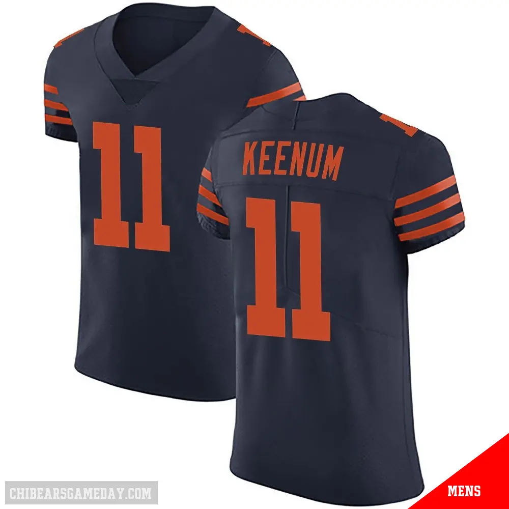 ＃11 Men's Case Keenum Navy Blue Elite Chicago Bears Alternate Vapor Untouchable Jersey