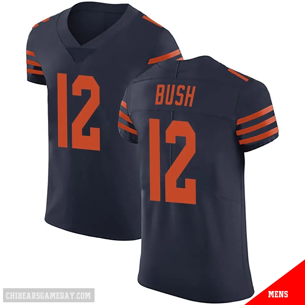 ＃12 Men's Devin Bush Navy Blue Elite Chicago Bears Alternate Vapor Untouchable Jersey