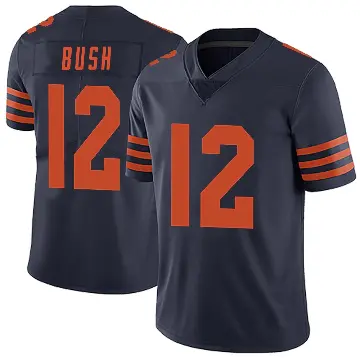 ＃12 Men's Devin Bush Navy Blue Limited Chicago Bears Alternate Vapor Untouchable Jersey