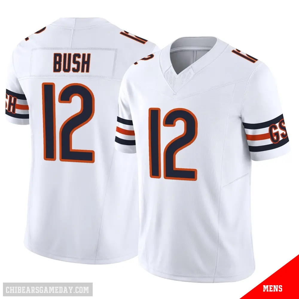 ＃12 Men's Devin Bush White Limited Chicago Bears Vapor F.U.S.E. Jersey