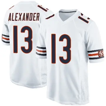 ＃13 Men's Maurice Alexander White Game Chicago Bears Jersey