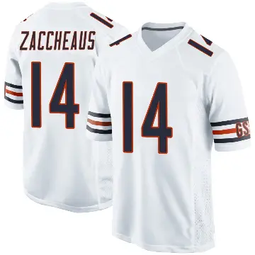 ＃14 Men's Olamide Zaccheaus White Game Chicago Bears Jersey