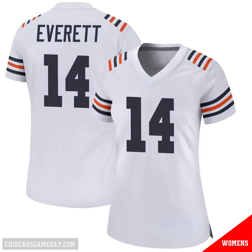 ＃14 Women's Gerald Everett White Game Chicago Bears Alternate Classic Jersey