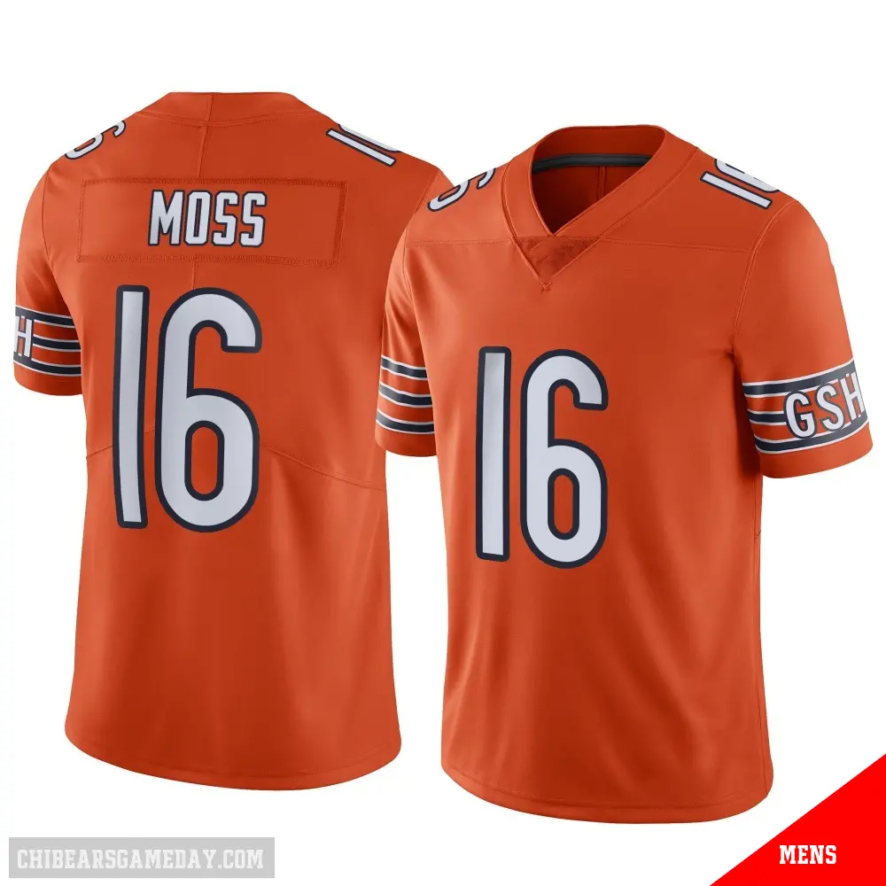 ＃16 Men's Miller Moss Orange Limited Chicago Bears Alternate Vapor Jersey