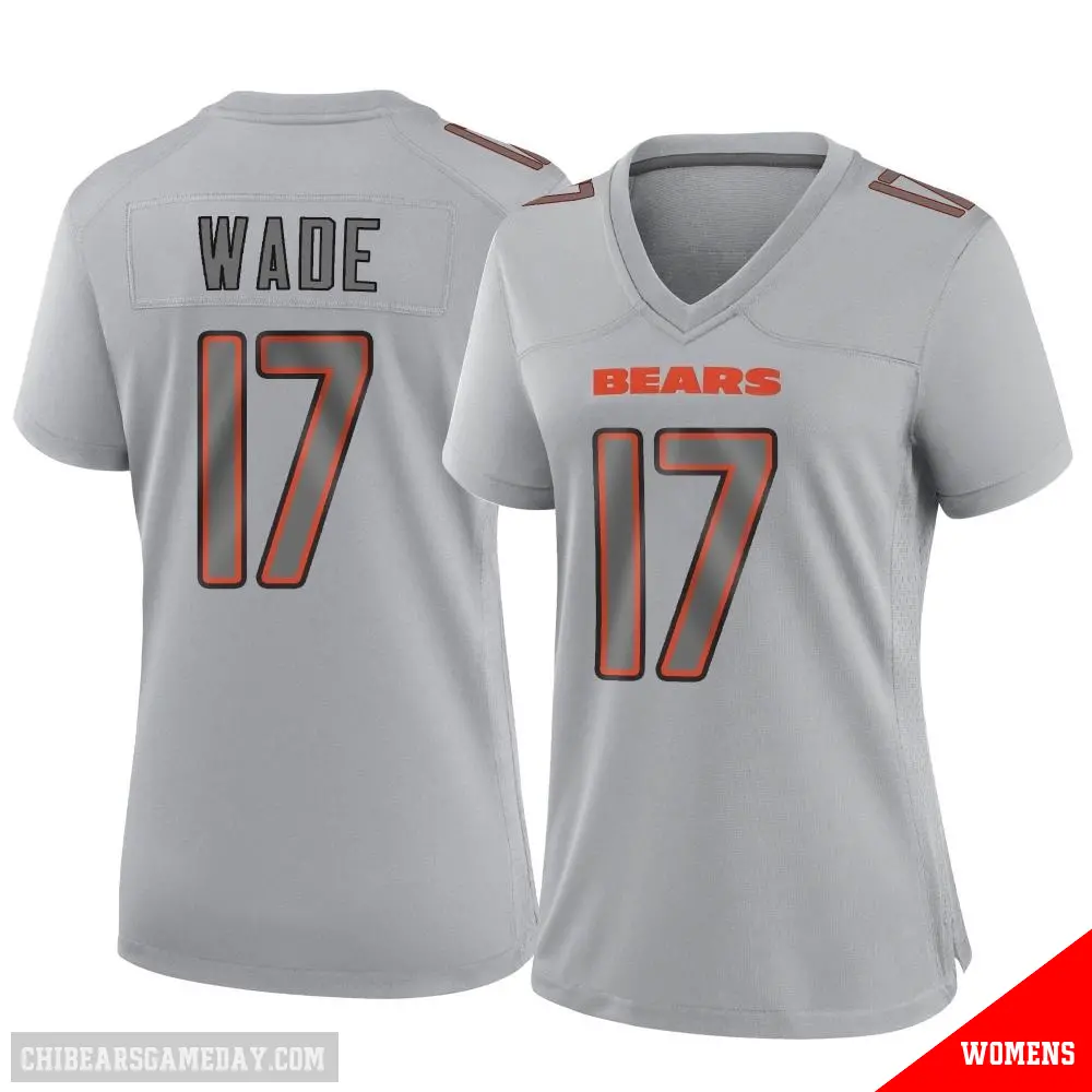 ＃17 Women's Barrington Wade Gray Game Chicago Bears Atmosphere Fashion Jersey