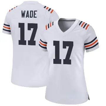 ＃17 Women's Barrington Wade White Game Chicago Bears Alternate Classic Jersey