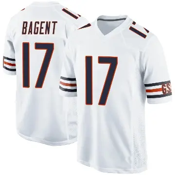 ＃17 Youth Tyson Bagent White Game Chicago Bears Jersey