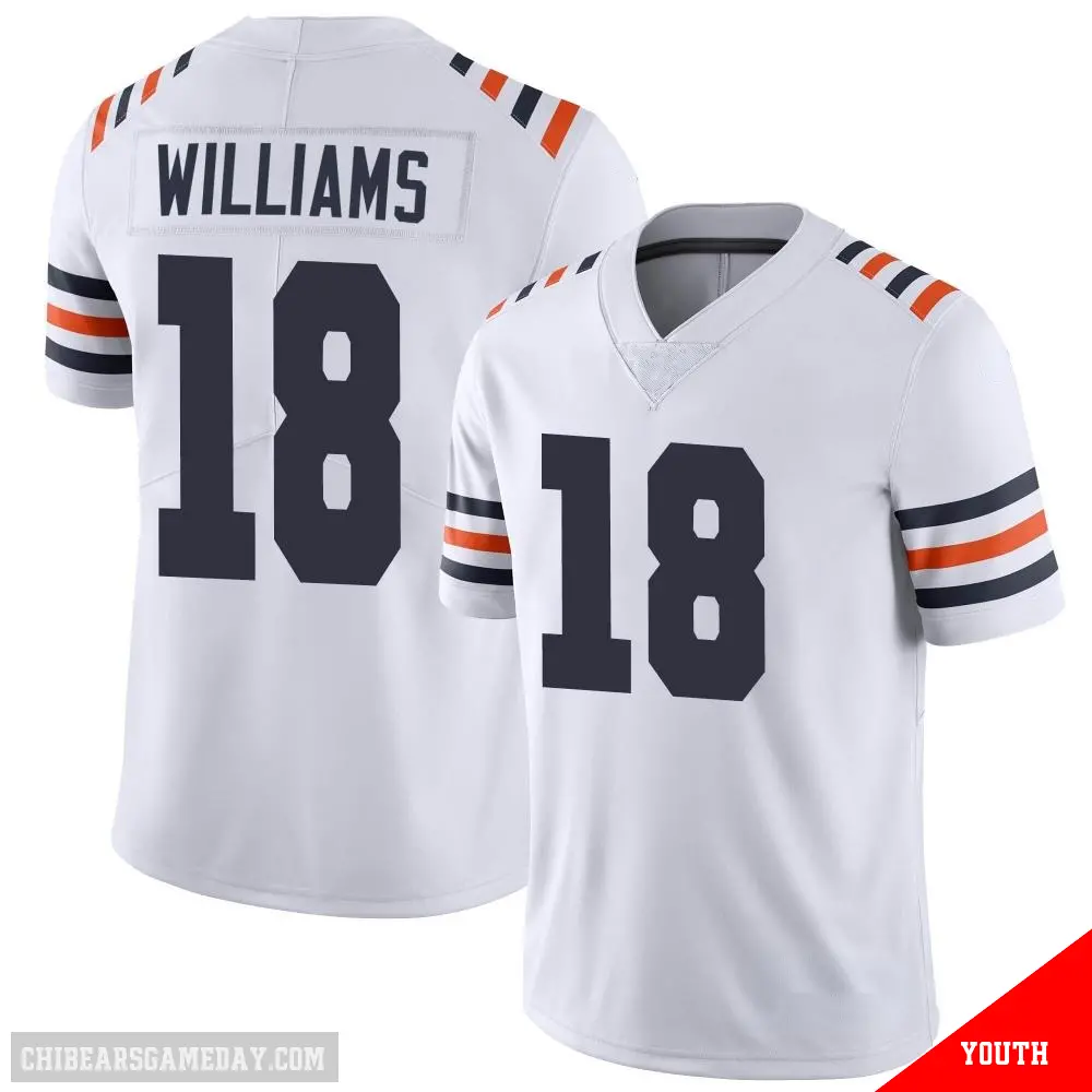 ＃18 Youth Caleb Williams White Limited Chicago Bears Alternate Classic Vapor Jersey