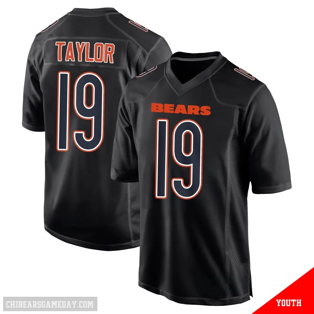 ＃19 Youth Tory Taylor Black Game Chicago Bears Carbon Fashion Jersey