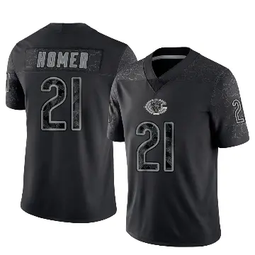 ＃21 Men's Travis Homer Black Limited Chicago Bears Reflective Jersey