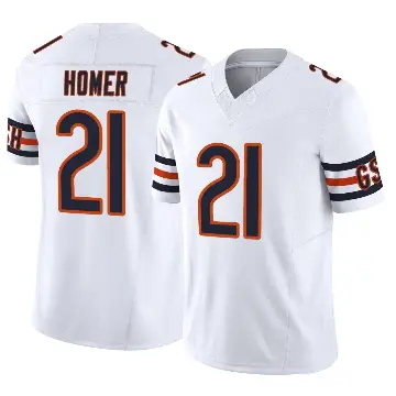 ＃21 Men's Travis Homer White Limited Chicago Bears Vapor F.U.S.E. Jersey