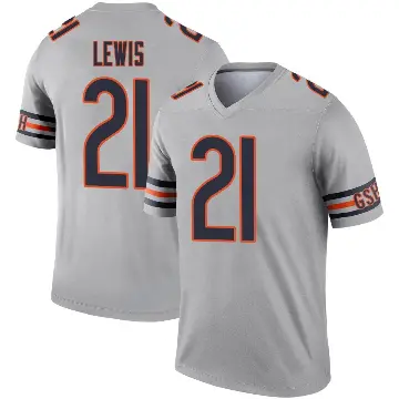 ＃21 Youth Cam Lewis Legend Chicago Bears Inverted Silver Jersey