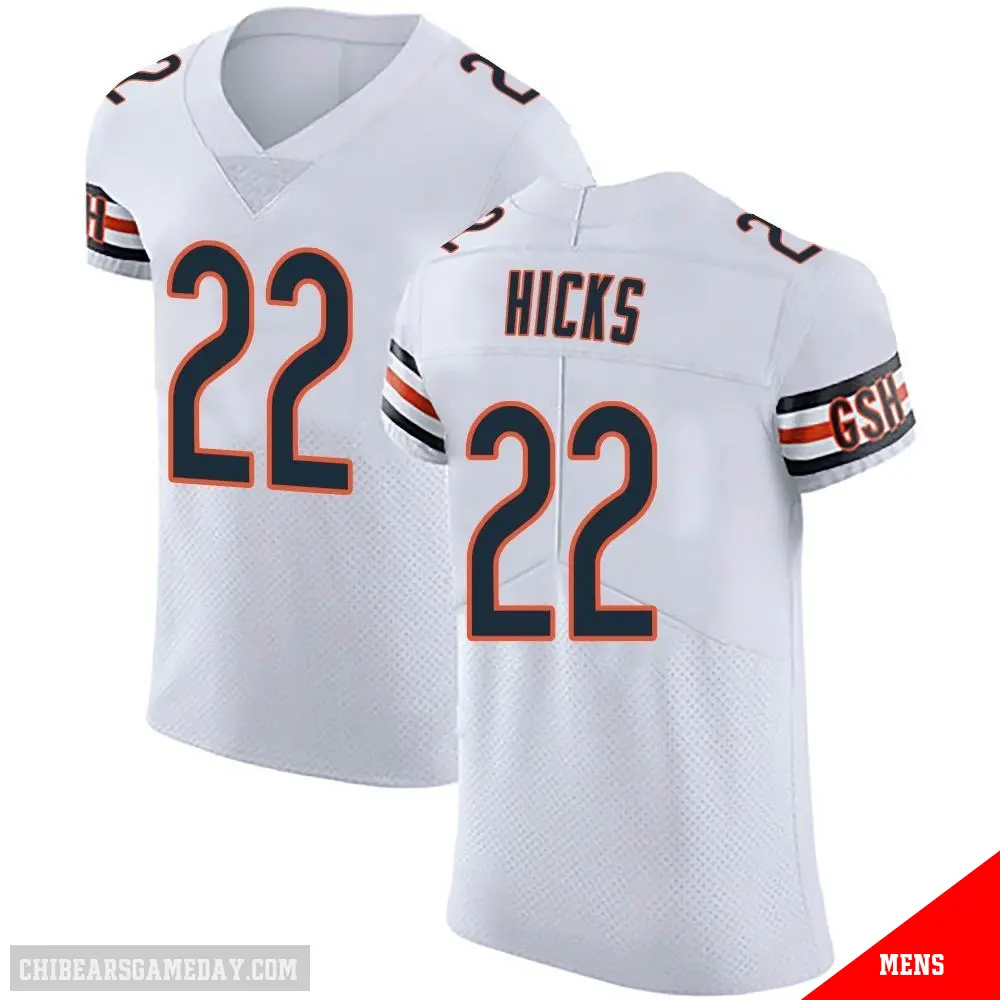 ＃22 Men's Elijah Hicks White Elite Chicago Bears Vapor Untouchable Jersey
