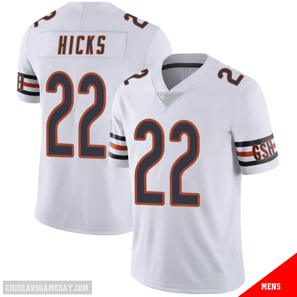 ＃22 Men's Elijah Hicks White Limited Chicago Bears Vapor Untouchable Jersey