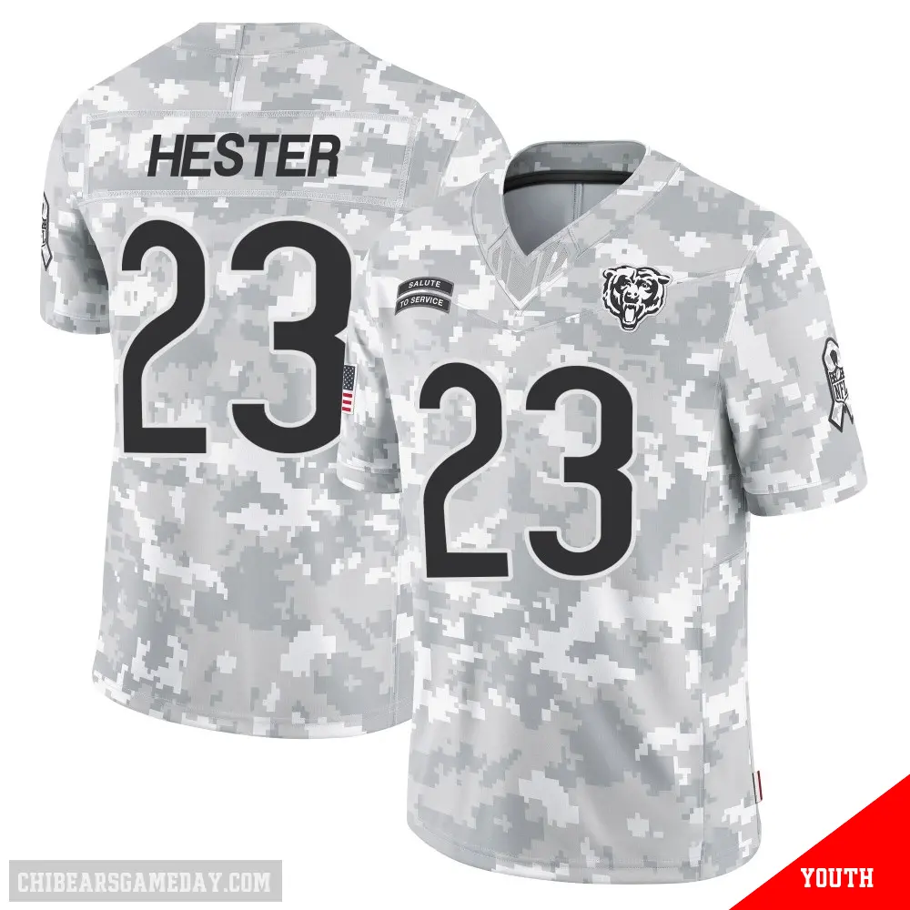＃23 Youth Devin Hester Arctic Camo Limited Chicago Bears 2024 Salute to Service Jersey