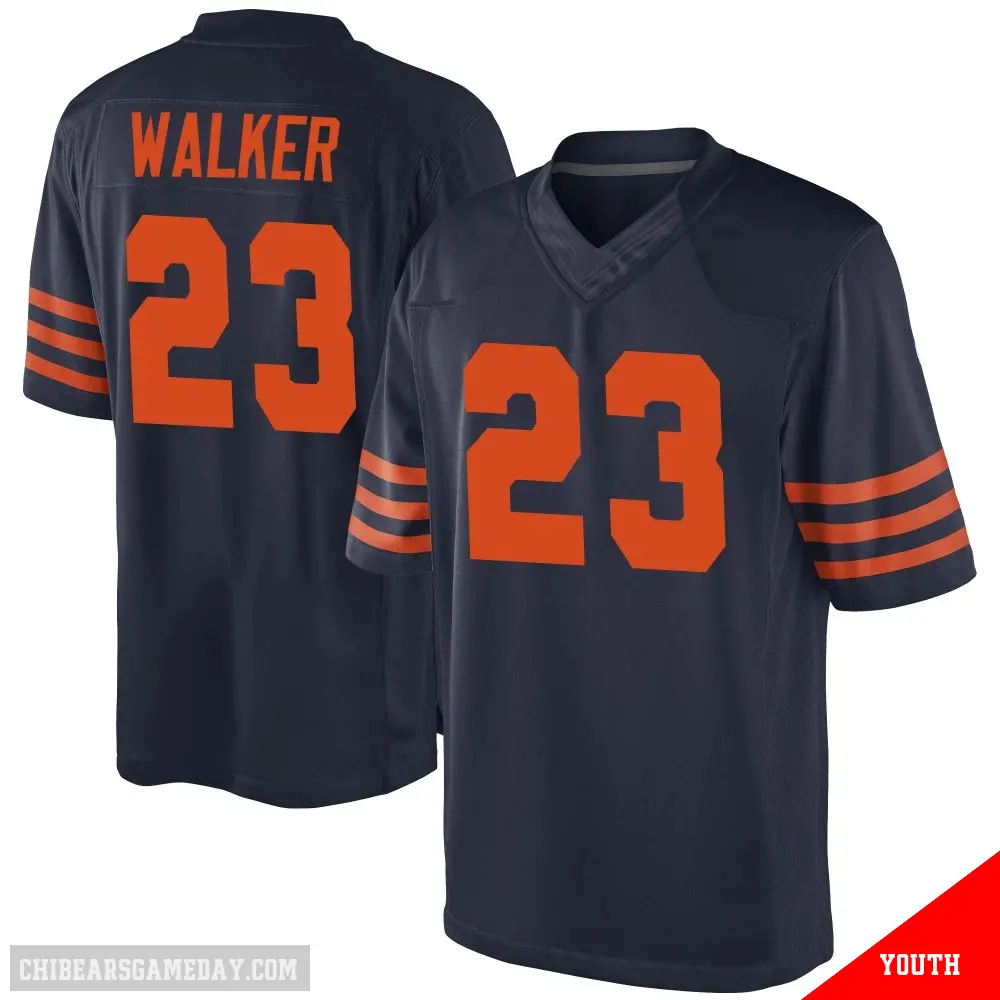 ＃23 Youth Jeremiah Walker Navy Blue Game Chicago Bears Alternate Jersey