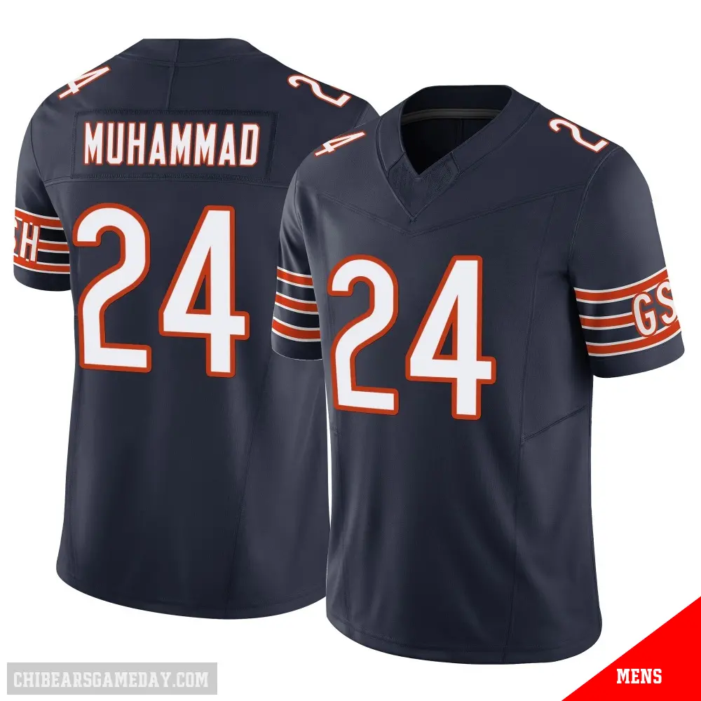 ＃24 Men's Malik Muhammad Navy Limited Chicago Bears Vapor F.U.S.E. Jersey