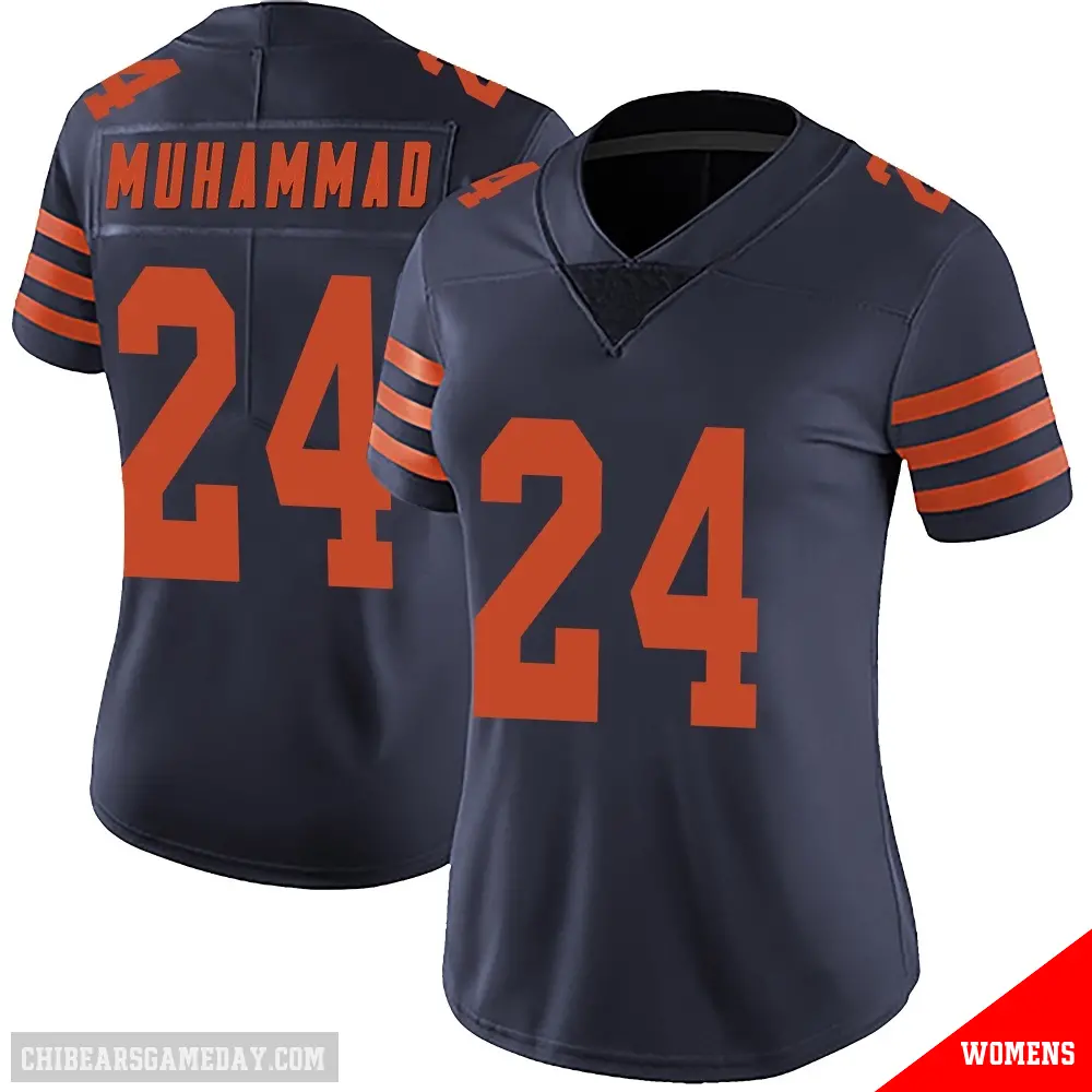 ＃24 Women's Malik Muhammad Navy Blue Limited Chicago Bears Alternate Vapor Untouchable Jersey