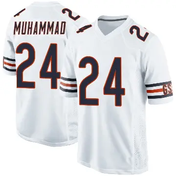＃24 Youth Malik Muhammad White Game Chicago Bears Jersey