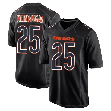 ＃25 Men's Kyle Monangai Black Game Chicago Bears Carbon Fashion Jersey