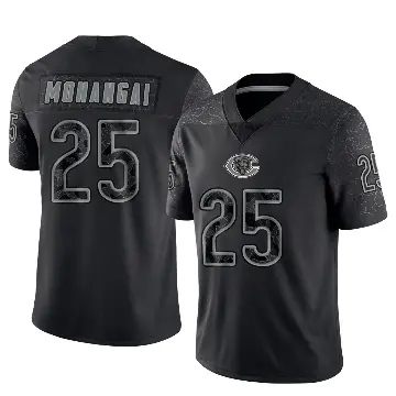 ＃25 Men's Kyle Monangai Black Limited Chicago Bears Reflective Jersey