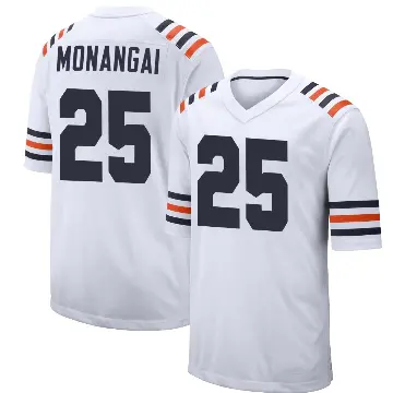 ＃25 Men's Kyle Monangai White Game Chicago Bears Alternate Classic Jersey