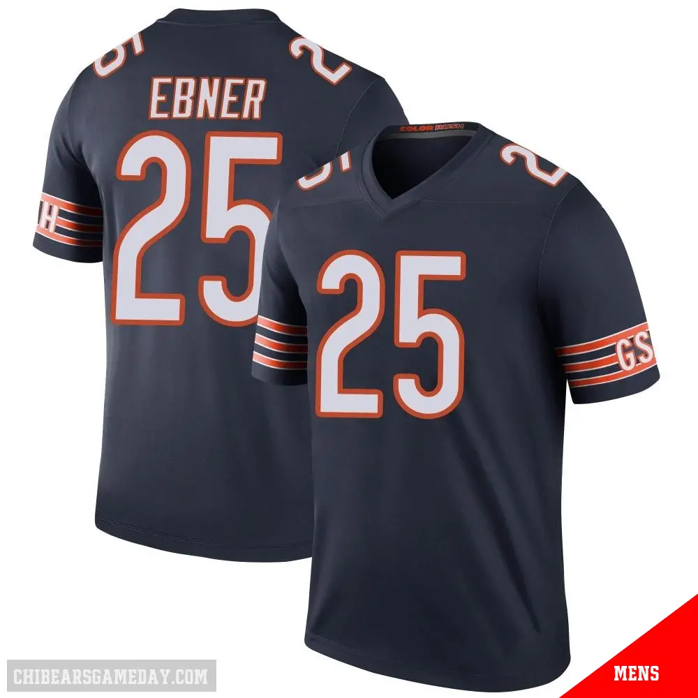＃25 Men's Trestan Ebner Navy Legend Chicago Bears Color Rush Jersey
