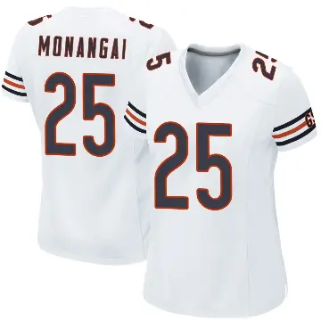 ＃25 Women's Kyle Monangai White Game Chicago Bears Jersey