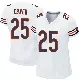 ＃25 Women's Trestan Ebner White Game Chicago Bears Jersey