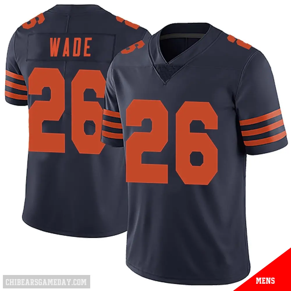 ＃26 Men's Shaun Wade Navy Blue Limited Chicago Bears Alternate Vapor Untouchable Jersey