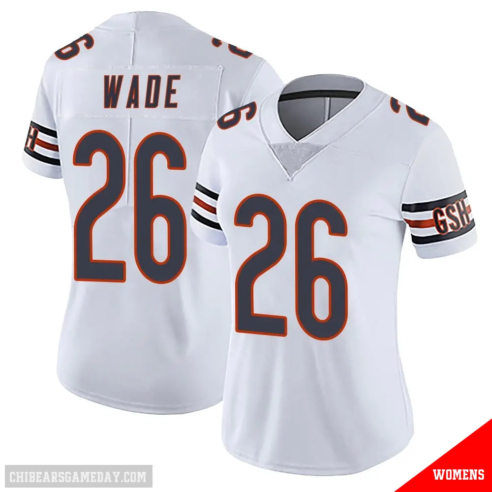 ＃26 Women's Shaun Wade White Limited Chicago Bears Vapor Untouchable Jersey