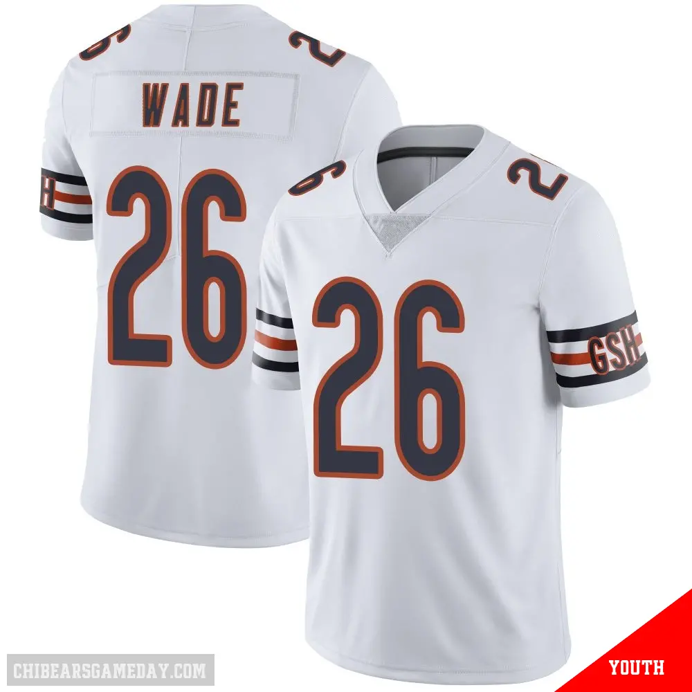 ＃26 Youth Shaun Wade White Limited Chicago Bears Vapor Untouchable Jersey