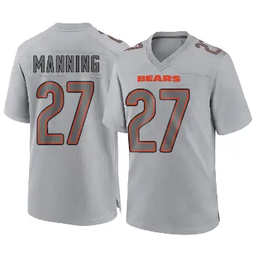 ＃27 Men's Dontae Manning Gray Game Chicago Bears Atmosphere Fashion Jersey