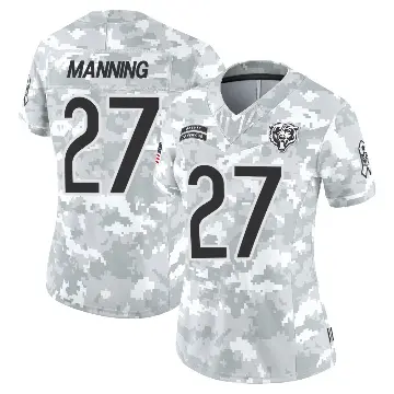 ＃27 Women's Dontae Manning Arctic Camo Limited Chicago Bears 2024 Salute to Service Jersey