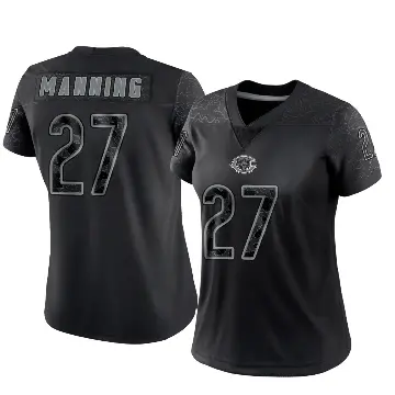 ＃27 Women's Dontae Manning Black Limited Chicago Bears Reflective Jersey