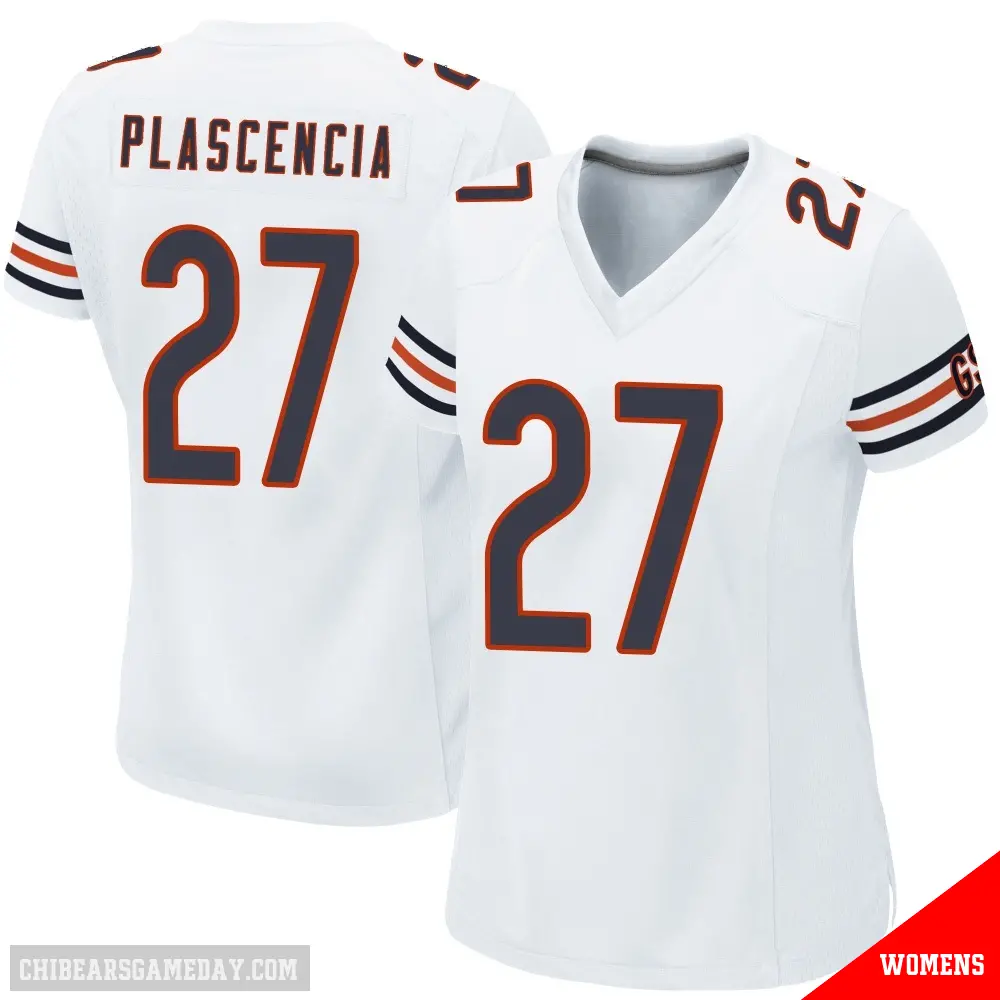 ＃27 Women's Gabriel Plascencia White Game Chicago Bears Jersey