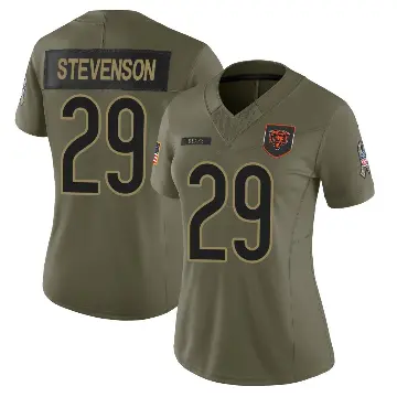 ＃29 Women's Tyrique Stevenson Olive Limited Chicago Bears 2025 Salute to Service Jersey