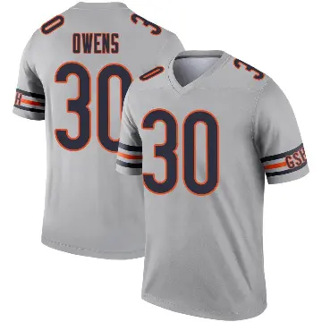 ＃30 Men's Gervarrius Owens Legend Chicago Bears Inverted Silver Jersey